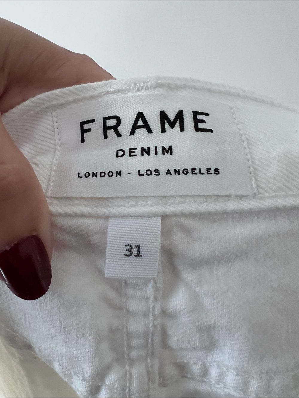 FRAME Denim Le High Oversized Cuffed Straight Leg White Jeans 31 NWT - Picture 8 of 11